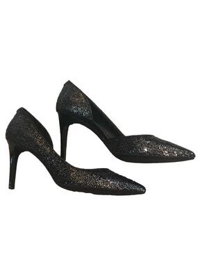 Michael Michael Kors 8.5 women’s 3.5” heels silver sparkle on black. Size 8.5